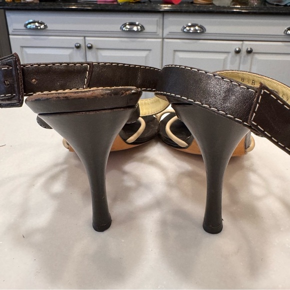 Bruno Magli high heel sandals brown leather ankle strap women’s size 8.5 - Picture 6 of 9